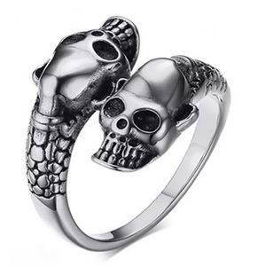 2/$28 Skull 💀 Adjustable Stainless Steel Band Ring